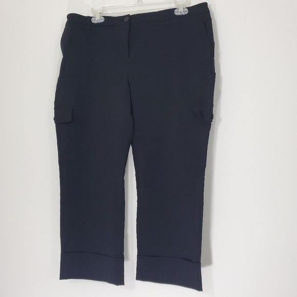 Oh Baby Black Maternity Cropped Pants, Size Large - Picture 1 of 8